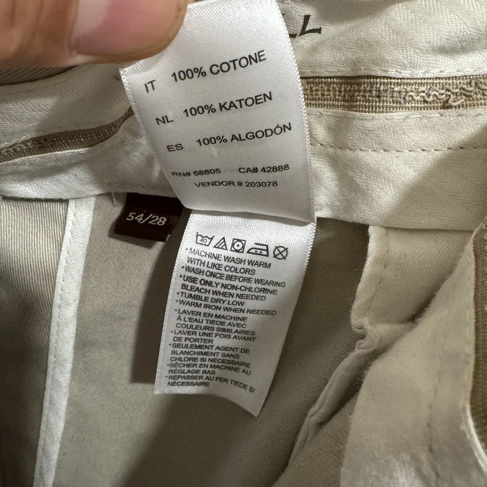 Oak Hill Premium Pants Mens 54x28 Beige Khaki Chino Straight Leg Trouser